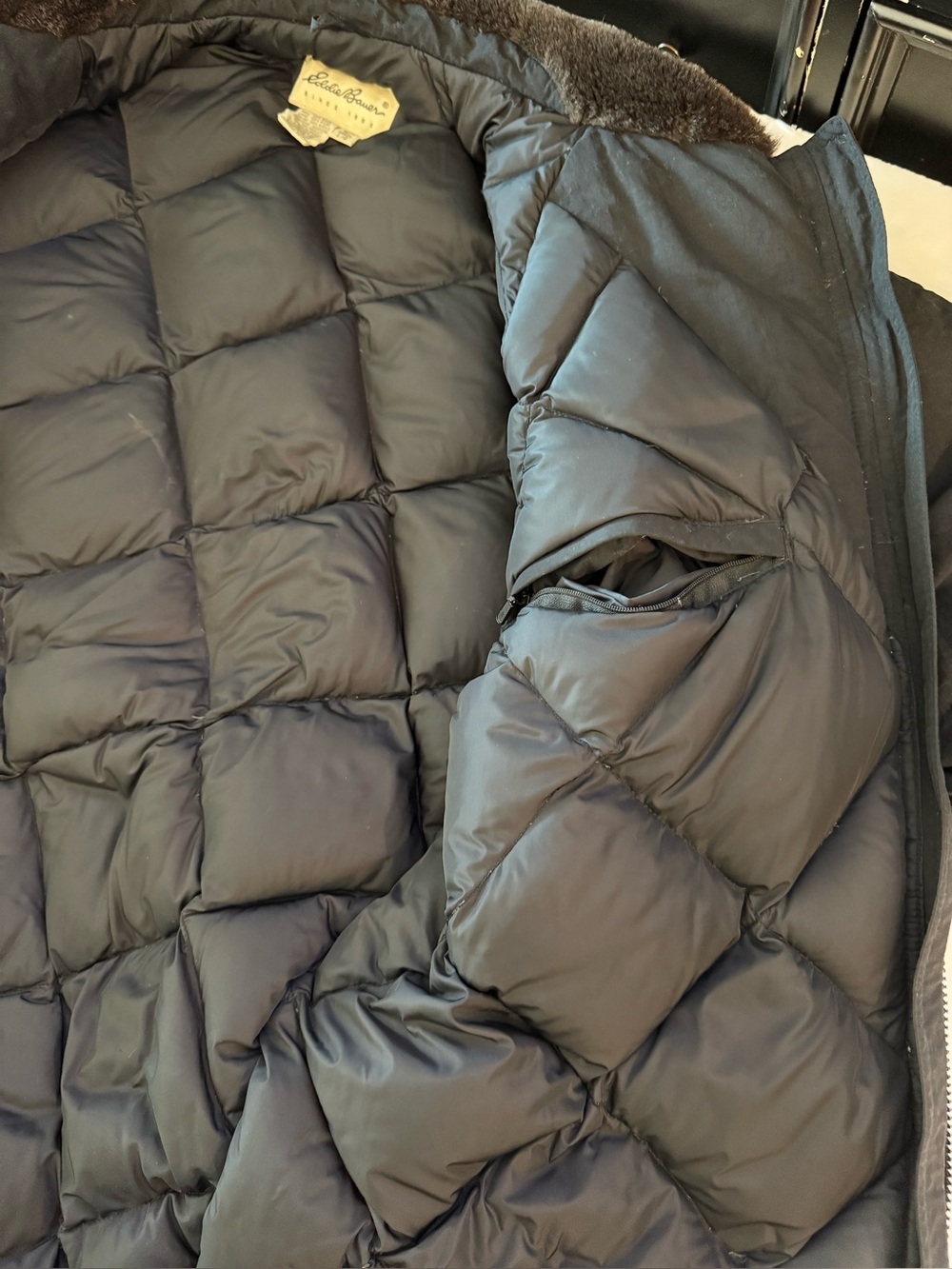 Eddie Bauer Women’s Black Goose Down Full Length Winter Parka, Long Coat- size L - Picture 11 of 14